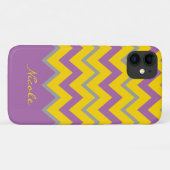 Paars geel chevron patroon elegant Case-Mate iPhone case (Achterkant (horizontaal))