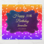 Paars Geel Confetti Sparkling Wijnetiket (Enkel label)