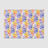 Paars Geel Crocus Decoupage Papier, Bloemig Tissuepapier (Voorkant)