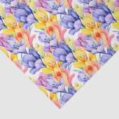 Paars Geel Crocus Decoupage Papier, Bloemig Tissuepapier (Detail)