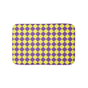 Paars Geel Geruit Diamant Patroon Badmat