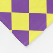 Paars Geel Geruit Diamant Patroon Fleece Deken (Hoek)