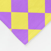 Paars Geel Geruit Diamant Patroon Fleece Deken (Hoek)