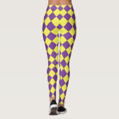 Paars Geel Geruit Diamant Patroon Leggings (Achterkant)