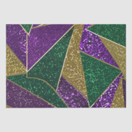 Paars Geel Groen Mardi Gras Glitter Patroon Tissuepapier