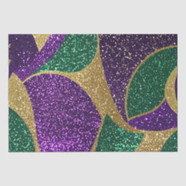 Paars Geel Groen Mardi Gras Glitter Patroon Tissuepapier