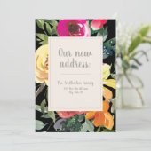 Paars Geel Oranje Bloemen Zwart Adres wijzigen (Staand voorkant)