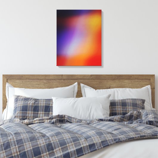 Paars Geel Rood en Oranje Abstract Canvas afdrukke (Insitu (Slaapkamer))