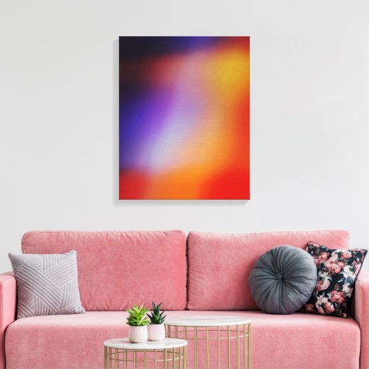 Paars Geel Rood en Oranje Abstract Canvas afdrukke (Insitu (Woonkamer))