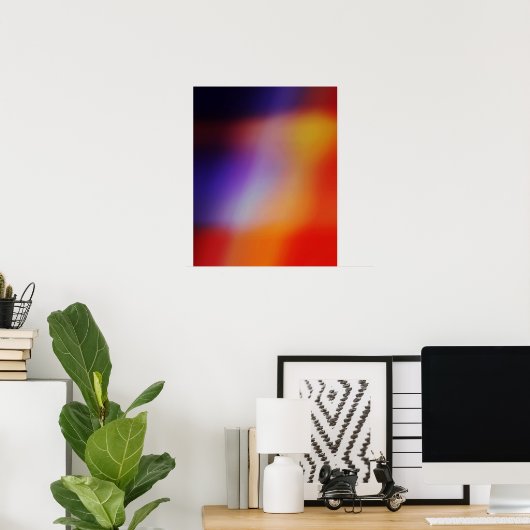 Paars Geel Rood en Oranje Abstract Gloed Poster (Thuiskantoor)