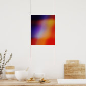 Paars Geel Rood en Oranje Abstract Gloed Poster (Keuken)