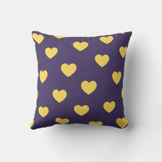 Paars Geel Schattig Knus Modern Romantisch Chic Ha Kussen (Achterkant)