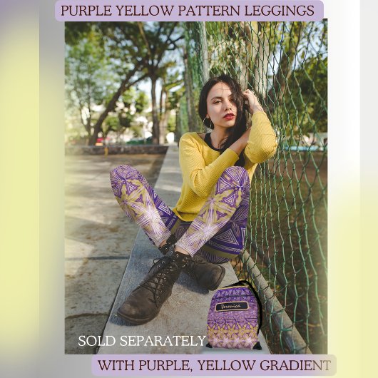 Paars Geel Ster Patroon Leggings