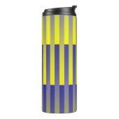 Paars Geel Strepen Patroon Thermosbeker (Gedraaid links)