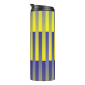 Paars Geel Strepen Patroon Thermosbeker (Geroteerd rechts)