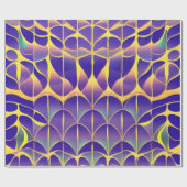 Paars, geel veld cadeaupapier (Vlak)