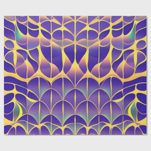 Paars, geel veld cadeaupapier (Vlak)