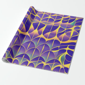 Paars, geel veld cadeaupapier