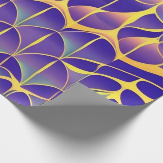 Paars, geel veld cadeaupapier (Hoek)