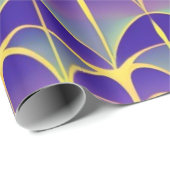 Paars, geel veld cadeaupapier (Rol Hoek)