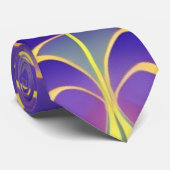 Paars, geel veld stropdas (Opgerold)