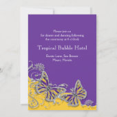 Paars geel verloving voor de vlinder kaart (Achterkant)