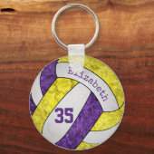 paars geel volleybal volleybal voor witte meisjes sleutelhanger (Voorkant)
