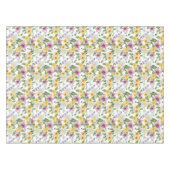 Paars Geel Wit Groen Bloemig Elegant Chic Tafelkleed (Voorkant (Horizontaal))