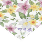 Paars Geel Wit Groen Bloemig Elegant Chic Tafelkleed (Gekanteld)