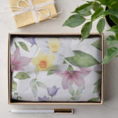 Paars Geel Wit Groen Bloemig Groenery Voor haar Tissuepapier (Geschenk)