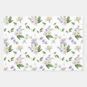 Paars Geel Wit Groen Bloemmotief voor haar Inpakpapier Vel (Voorkant 2)