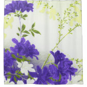 Paars geel wit lentesbloem douchegordijn (Voorkant)