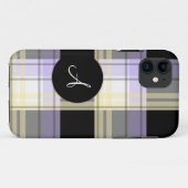 Paars Geel Zwart Gespelt Monogram iPhone 5 Hoesje (Achterkant (horizontaal))