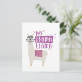 Paars Geen Lama van het Drama Feestdagenkaart (Staand voorkant)