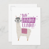 Paars Geen Lama van het Drama Feestdagenkaart (Voorkant / Achterkant)