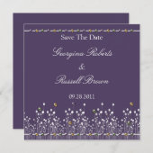Paars geëtiketteerd sparen de Datum Save The Date (Voorkant / Achterkant)