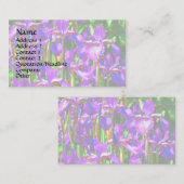 Paars gekaarde IRIS Floral Visitekaartje (Voorkant / Achterkant)