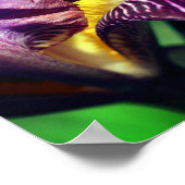 Paars gekaarde irisventilator Petal Sluiten Poster (Hoek)