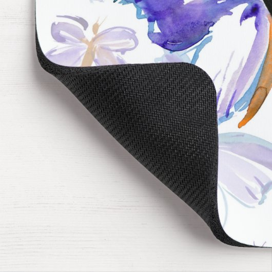 Paars gekleurde Butterflies Mousepad Muismat (Hoek)