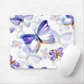 Paars gekleurde Butterflies Mousepad Muismat (Met muis)