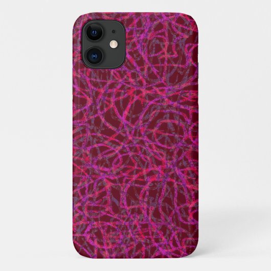 Paars gekrabbeld lijnpatroon Case-Mate iPhone case (Achterkant)