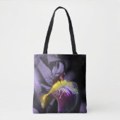 Paars gekruiste Iris Flower Petal Tote Bag (Voorkant)