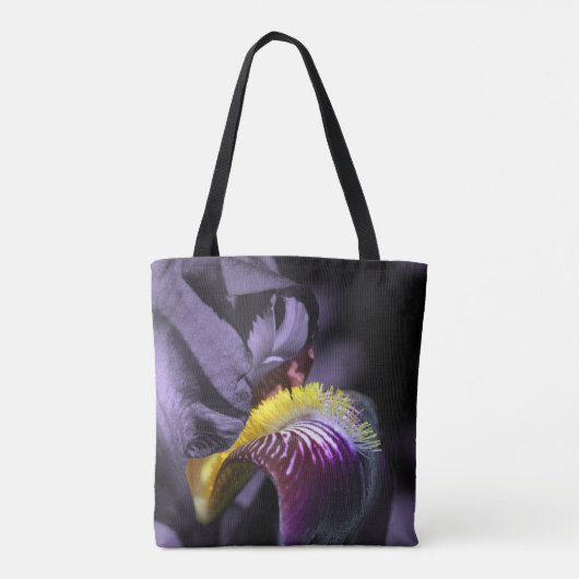 Paars gekruiste Iris Flower Petal Tote Bag (Achterkant)