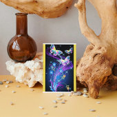 Paars gele blauwe vlindervlek briefkaart