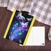 Paars gele blauwe vlindervlek briefkaart