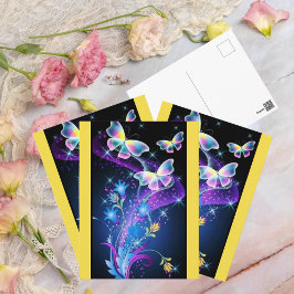 Paars gele blauwe vlindervlek briefkaart