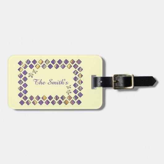 Paars gele diamanten Bagagelabels (Voorkant horizontaal)