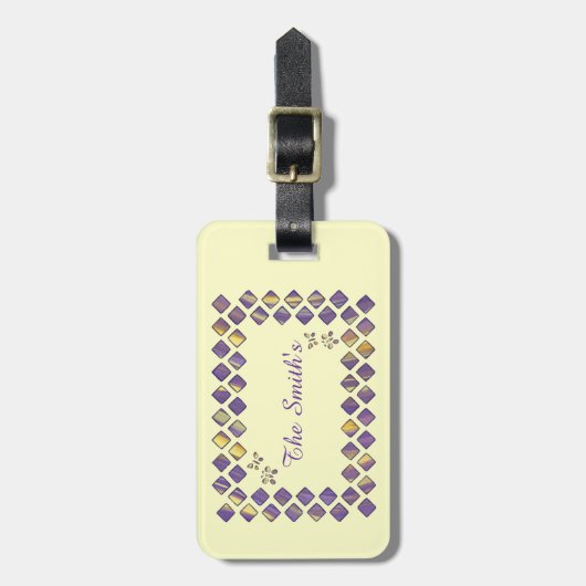 Paars gele diamanten Bagagelabels (Voorkant verticaal)