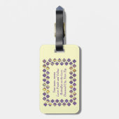 Paars gele diamanten Bagagelabels (Achterkant verticaal)