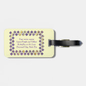 Paars gele diamanten Bagagelabels (Achterkant horizontaal)